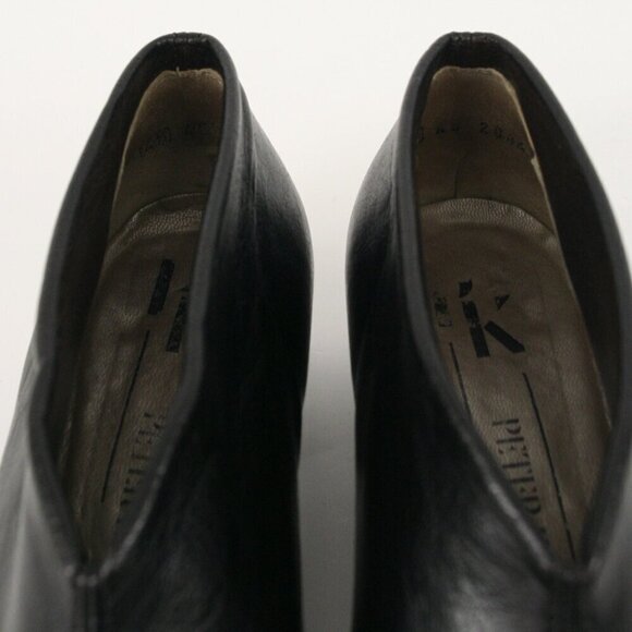 Peter Kaiser Black Leather Square Toe Slip On Block Heel Ankle Boot Sz 4.5 - Picture 10 of 15